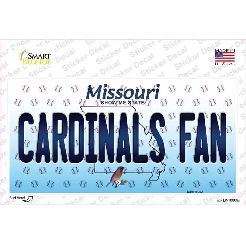 Cardinals Fan Missouri Novelty Sticker Decal Small