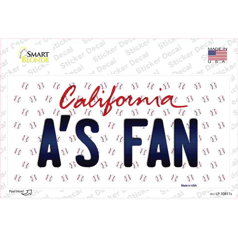 As Fan California Novelty Sticker Decal Small