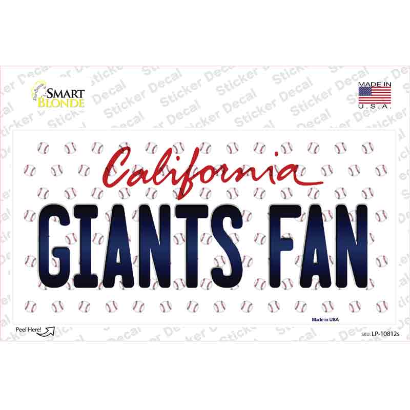 Giants Fan California Novelty Sticker Decal Small