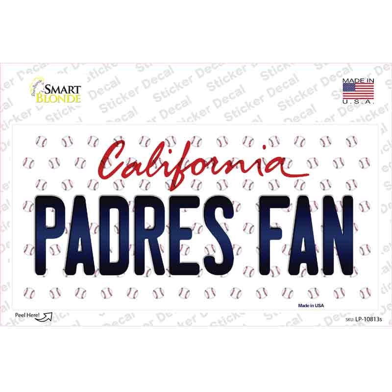 Padres Fan California Novelty Sticker Decal Small