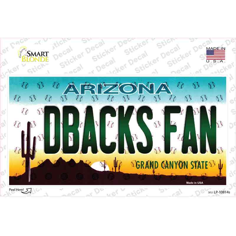 Dbacks Fan Arizona Novelty Sticker Decal Small