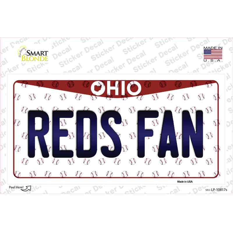 Reds Fan Ohio Novelty Sticker Decal Small