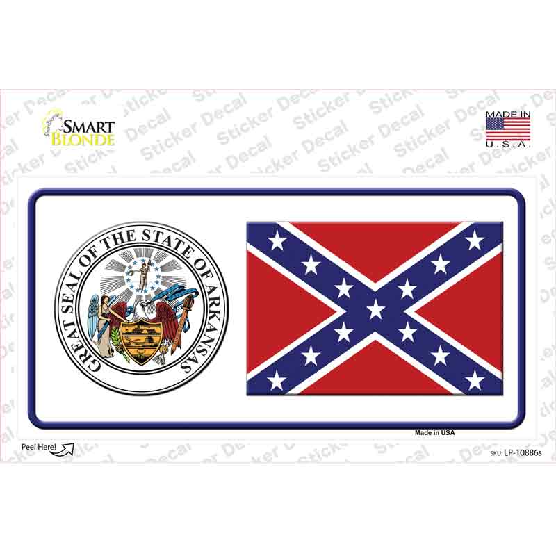 Confederate Flag Arkansas Seal Novelty Sticker Decal Small