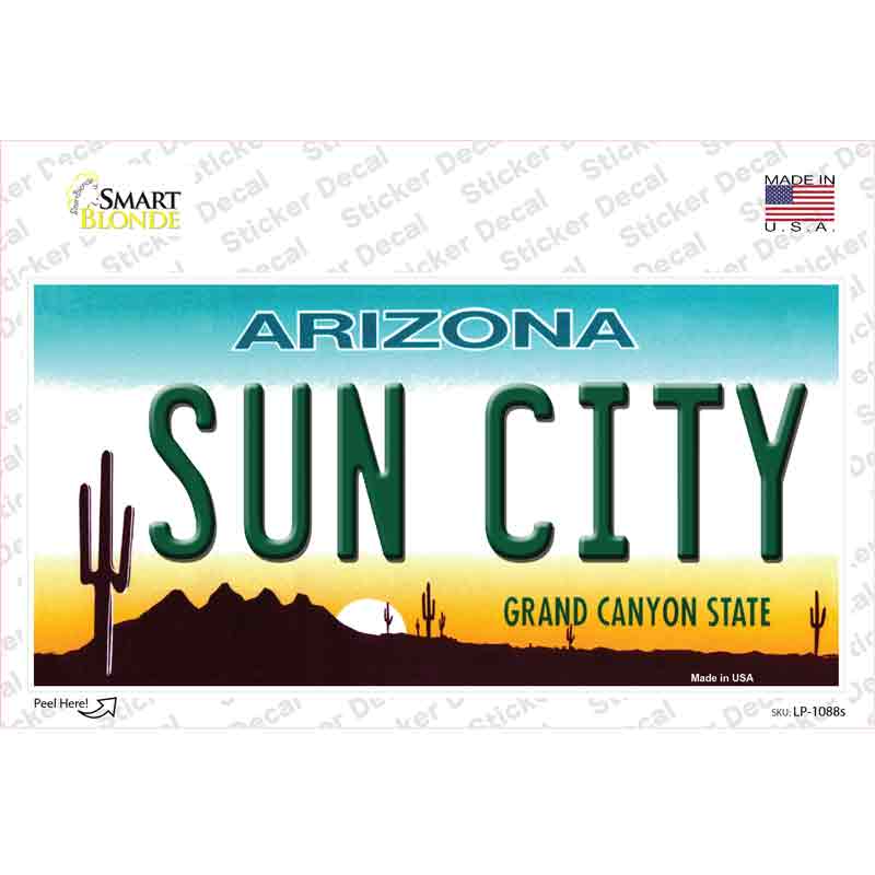 Sun City Arizona Novelty Sticker Decal Small