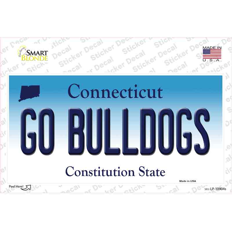 Go Bulldogs Connecticut Novelty Sticker Decal Small