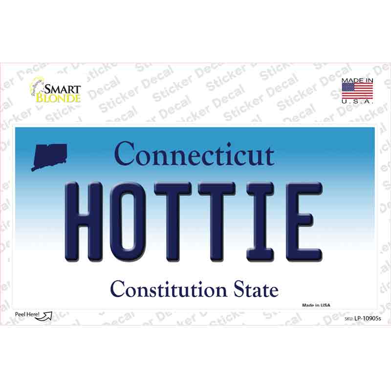 Hottie Connecticut Novelty Sticker Decal Small