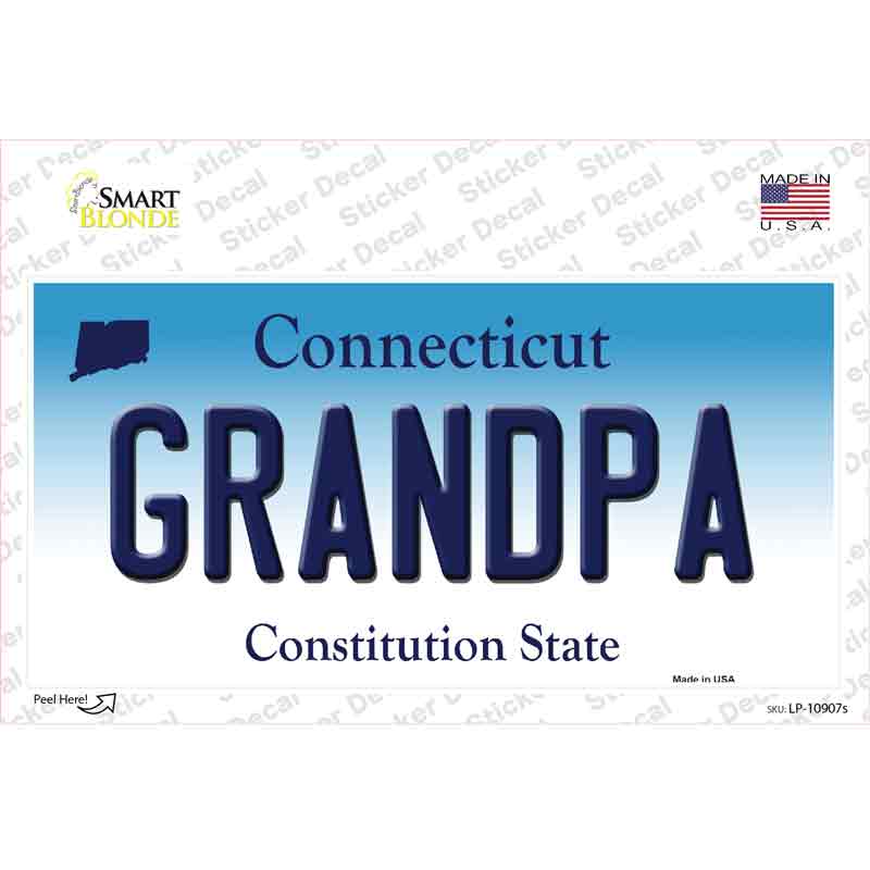 Grandpa Connecticut Novelty Sticker Decal Small