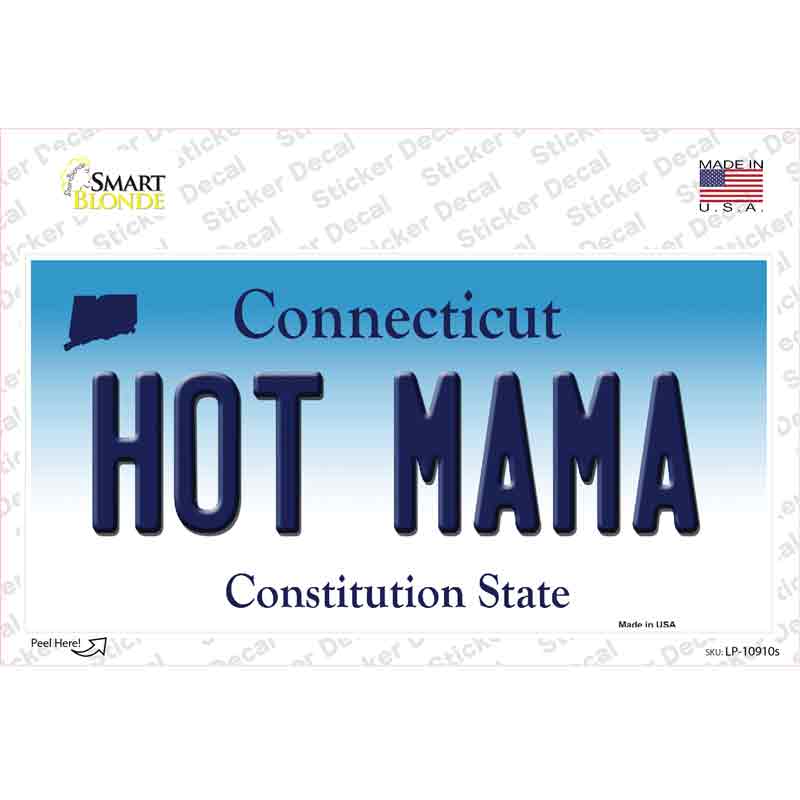 Hot Mama Connecticut Novelty Sticker Decal Small