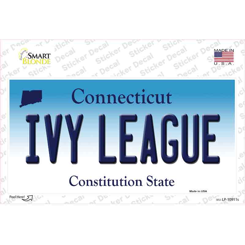 Ivy League Connecticut Novelty Sticker Decal Small