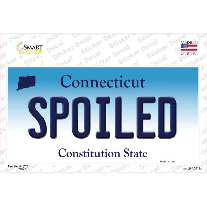 Spoiled Connecticut Novelty Sticker Decal Small