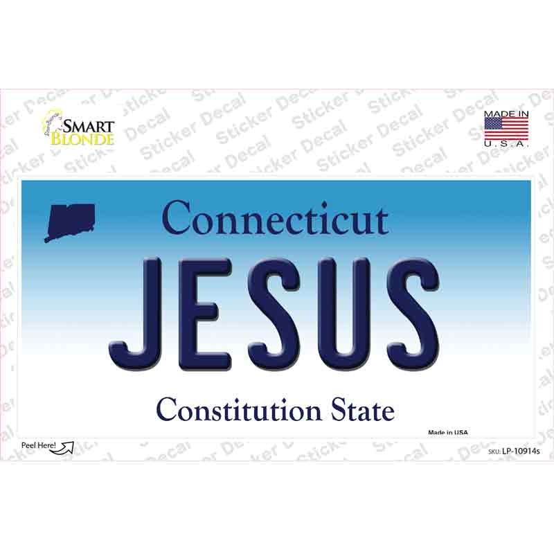 Jesus Connecticut Novelty Sticker Decal Small