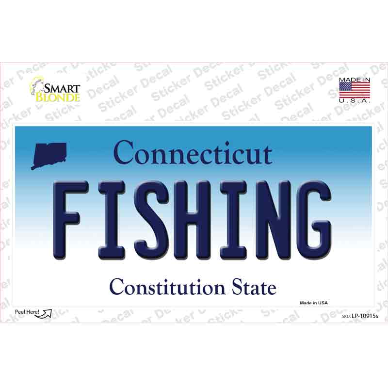 Fishing Connecticut Novelty Sticker Decal Small