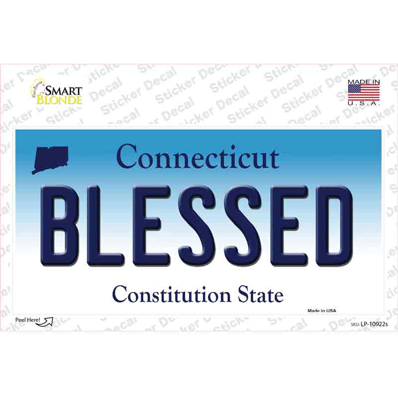 Blessed Connecticut Novelty Sticker Decal Small