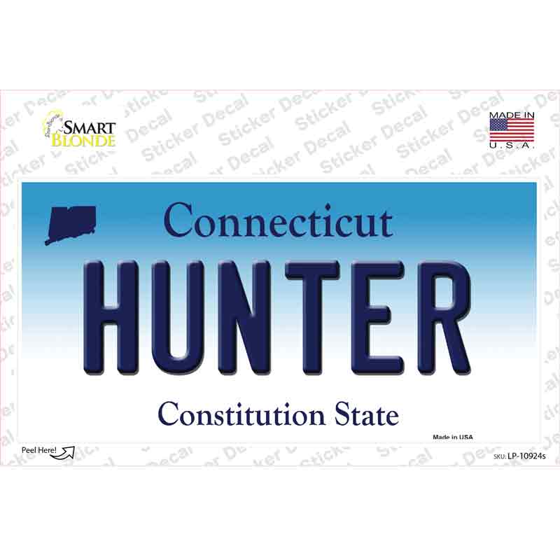 Hunter Connecticut Novelty Sticker Decal Small