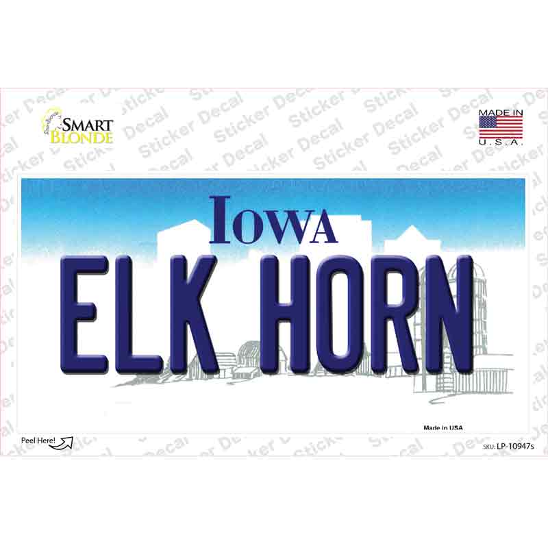 Elk Horn Iowa Novelty Sticker Decal Small