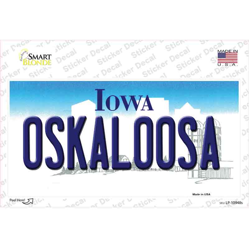 Oskaloosa Iowa Novelty Sticker Decal