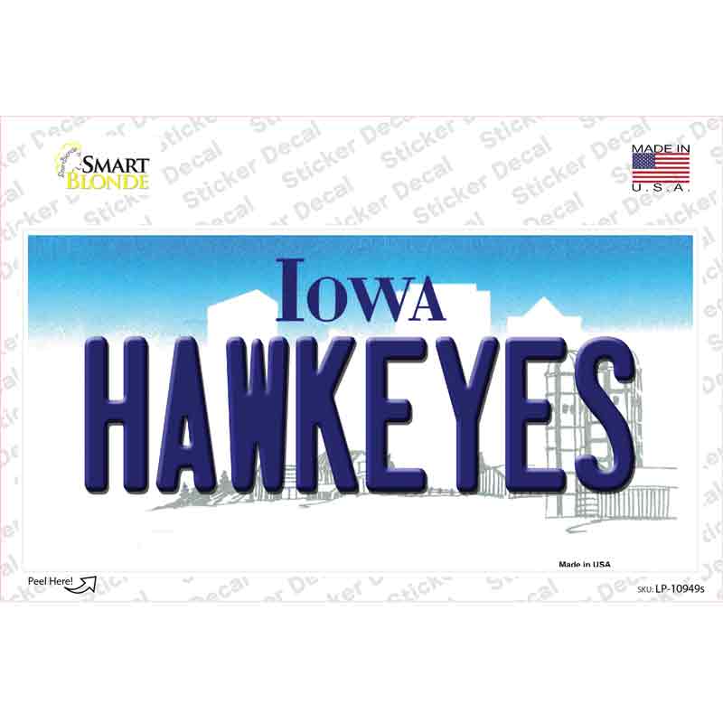 Hawkeyes Iowa Novelty Sticker Decal Small