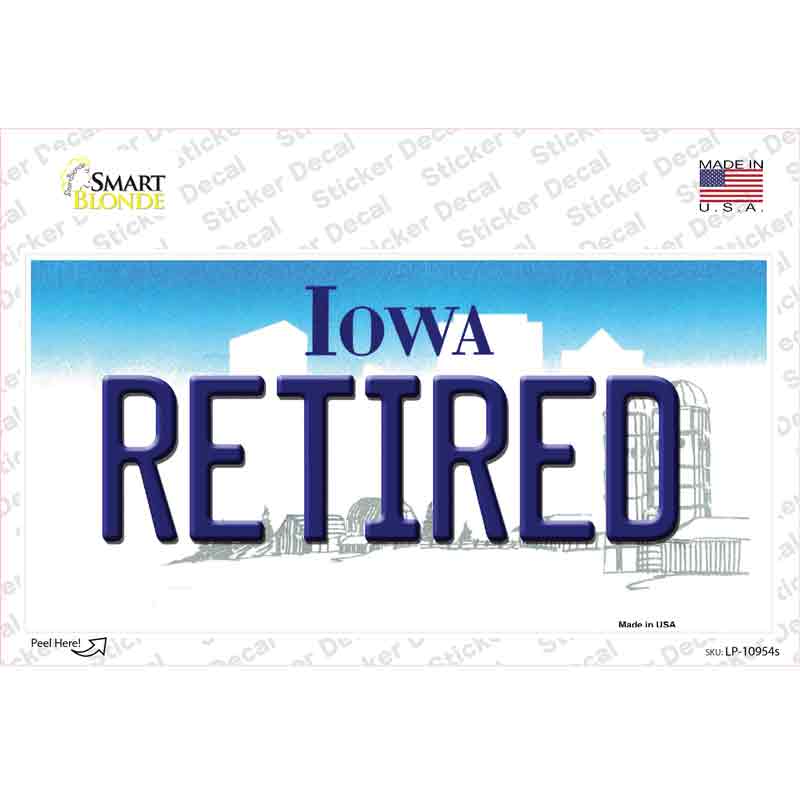 Retired Iowa Novelty Sticker Decal Small