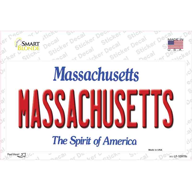 Massachusetts Novelty Sticker Decal Small