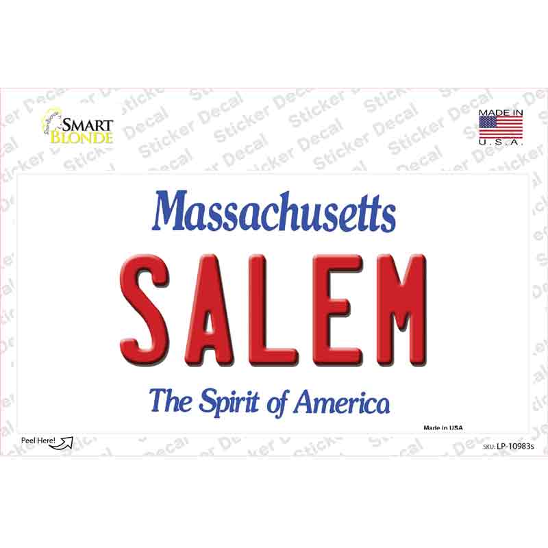 Salem Massachusetts Novelty Sticker Decal Small