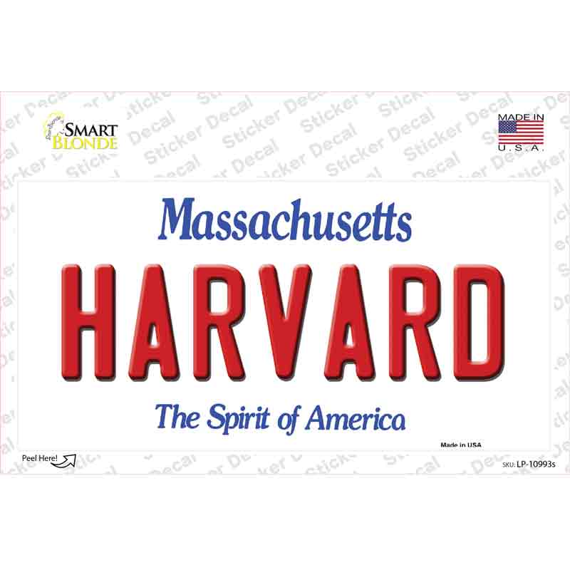 Harvard Massachusetts Novelty Sticker Decal Small