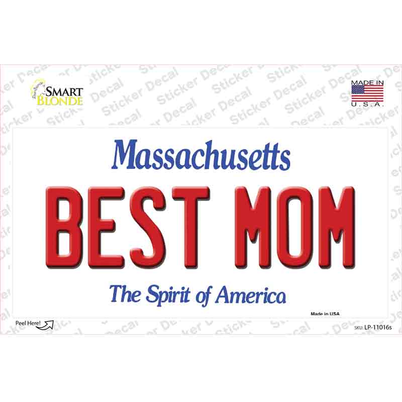 Best Mom Massachusetts Novelty Sticker Decal