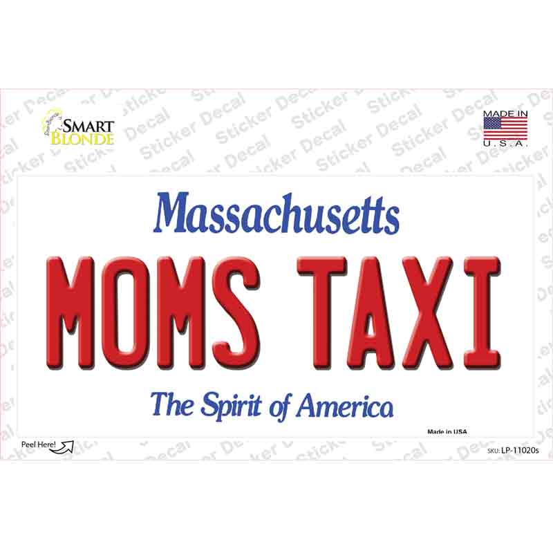 Moms Taxi Massachusetts Novelty Sticker Decal Small