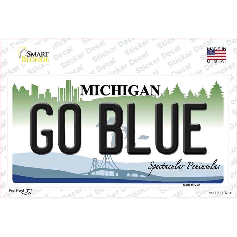 Go Blue Michigan Novelty Sticker Decal Small