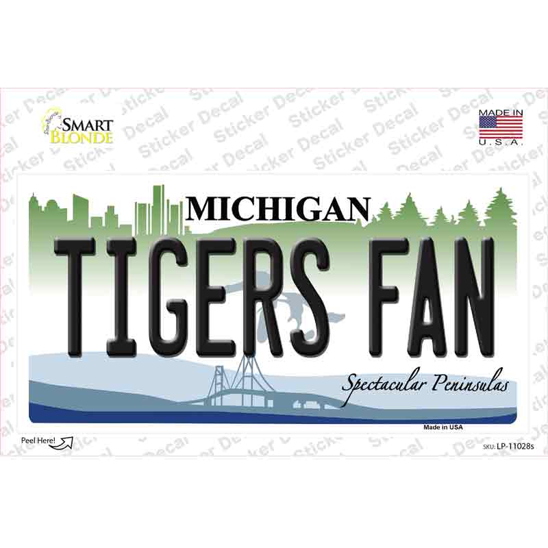 Tigers Fans Michigan Novelty Sticker Decal Small