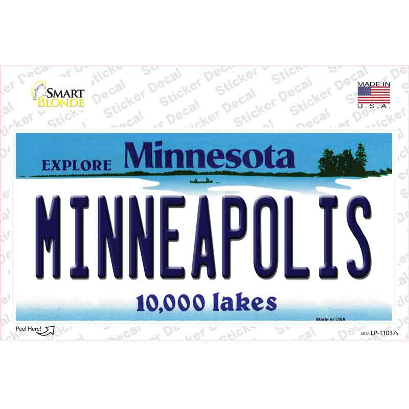 Minneapolis Minnesota State Novelty Sticker Decal Small