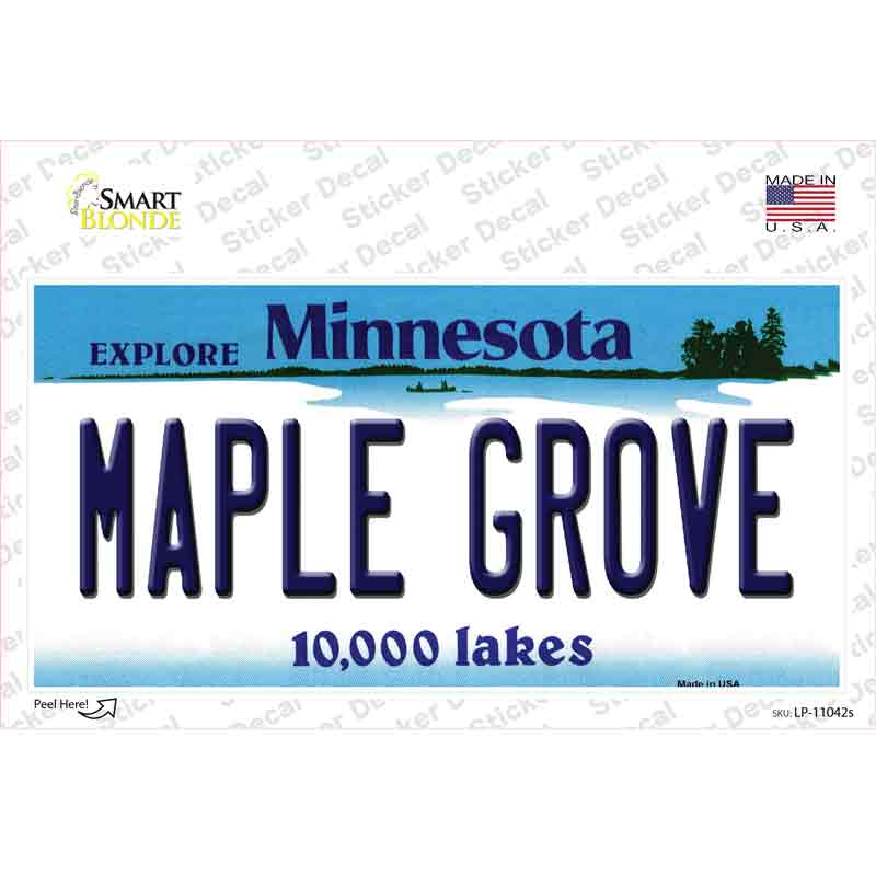 Maple Grove Minnesota State Novelty Sticker Decal Small