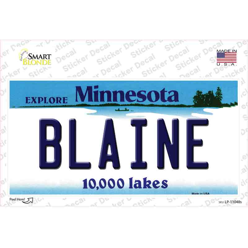 Blaine Minnesota State Novelty Sticker Decal Small