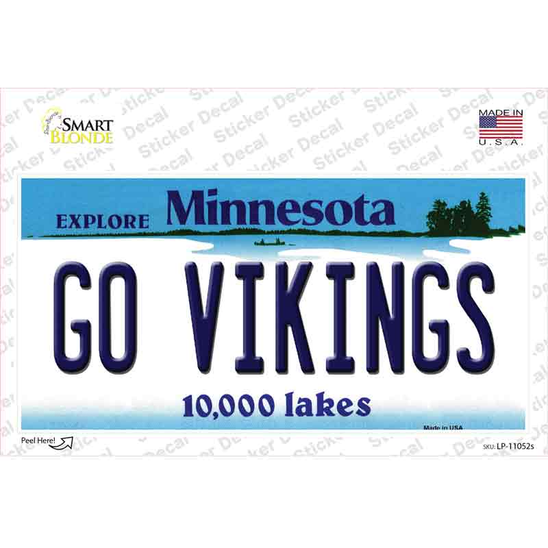 Go Vikings Minnesota Novelty Sticker Decal Small