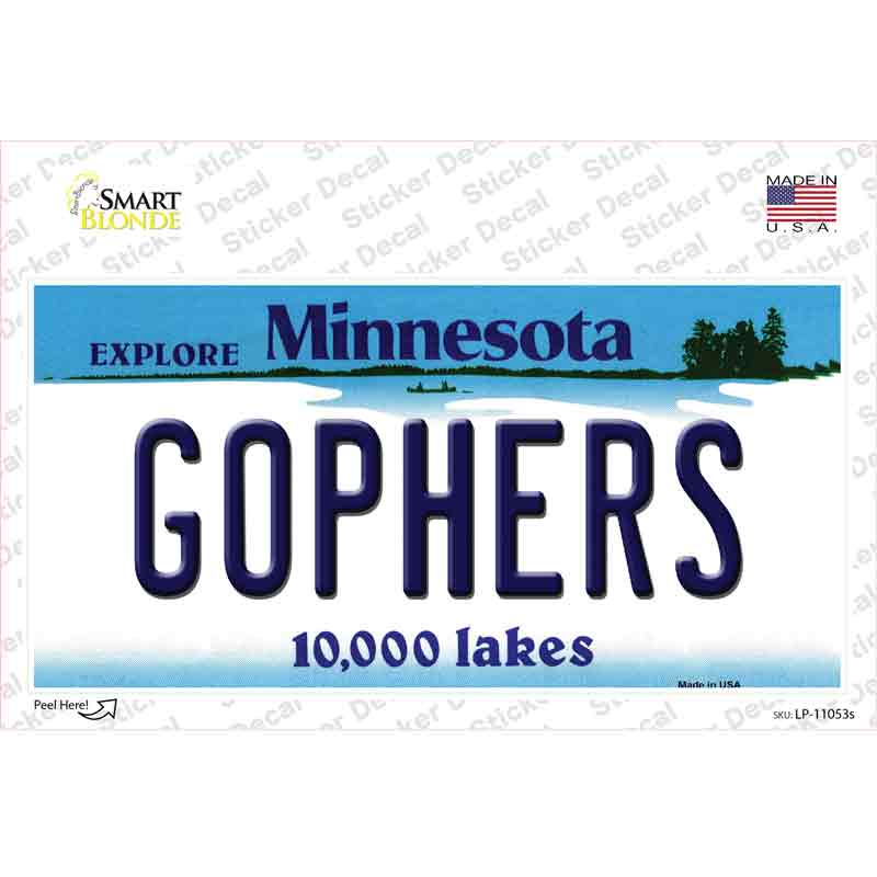 Gophers Minnesota State Novelty Sticker Decal Small