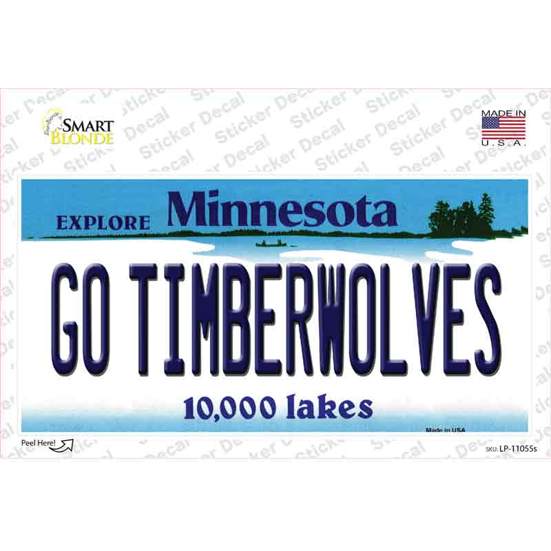 Go Timberwolves Minnesota State Novelty Sticker Decal Small