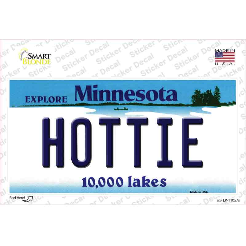 Hottie Minnesota State Novelty Sticker Decal Small