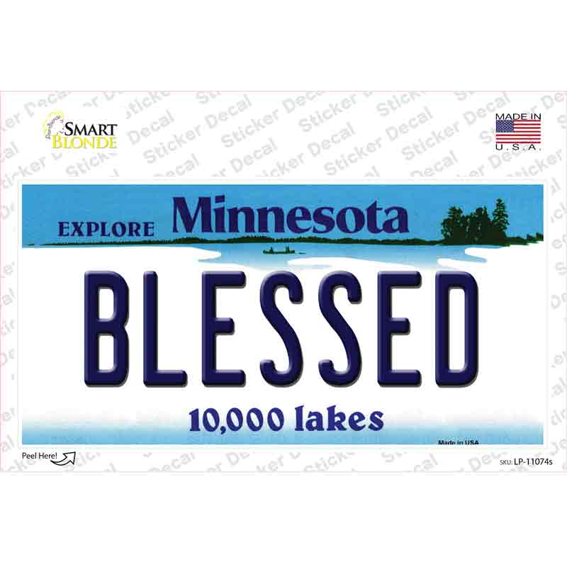 Blessed Minnesota State Novelty Sticker Decal Small