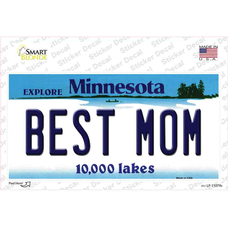 Best Mom Minnesota State Novelty Sticker Decal Small