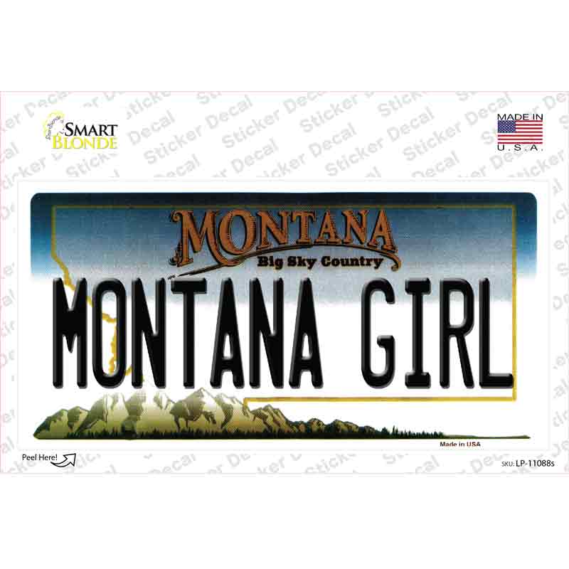 Montana Girl State Novelty Sticker Decal Small