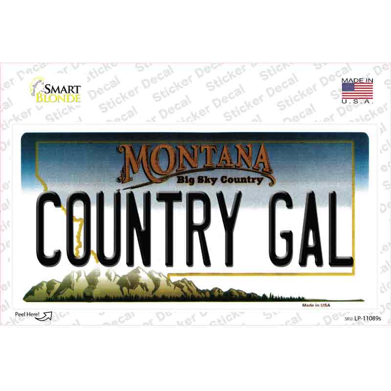 Country Gal Montana State Novelty Sticker Decal Small