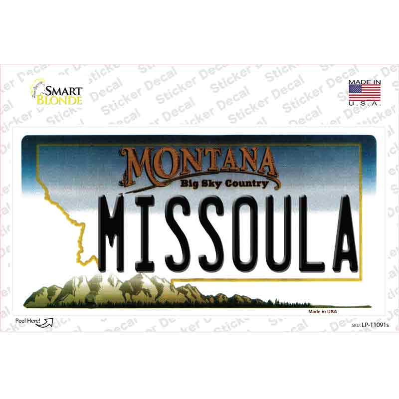 Missoula Montana State Novelty Sticker Decal Small