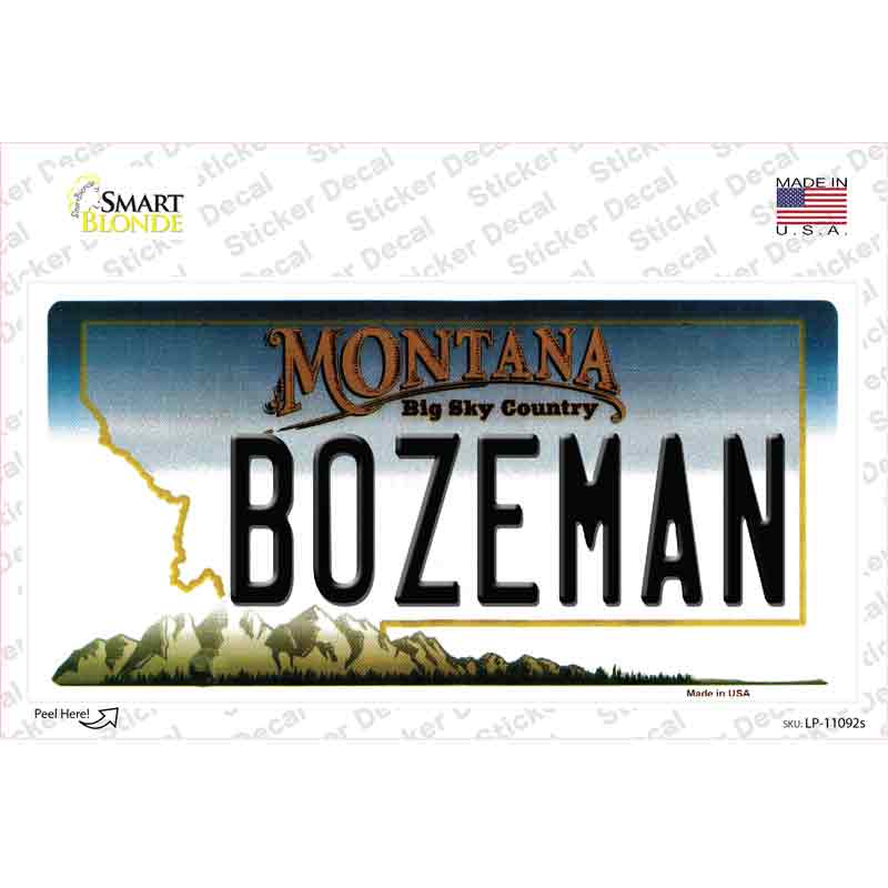 Bozeman Montana State Novelty Sticker Decal Small