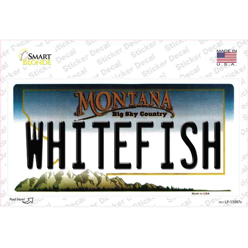 Whitefish Montana State Novelty Sticker Decal Small