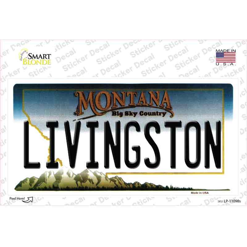 Livingston Montana State Novelty Sticker Decal Small