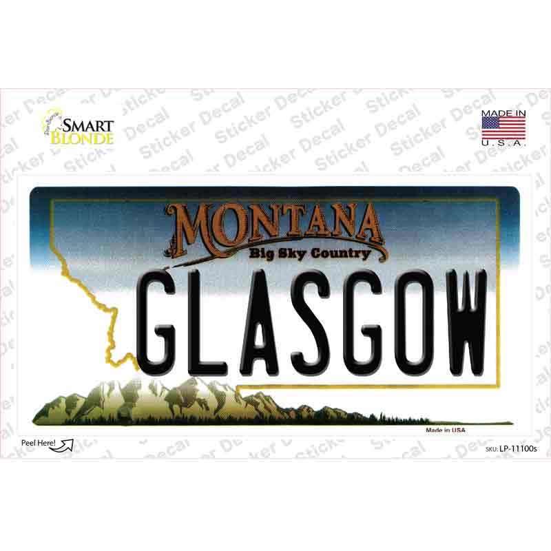 Glasgow Montana State Novelty Sticker Decal Small