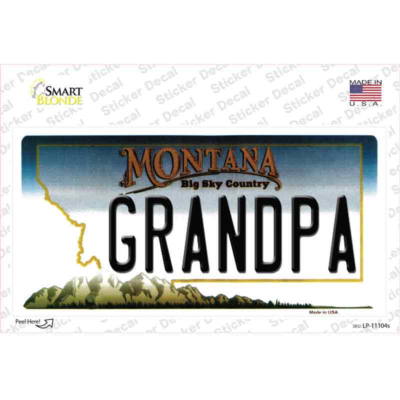 Grandpa Montana State Novelty Sticker Decal Small