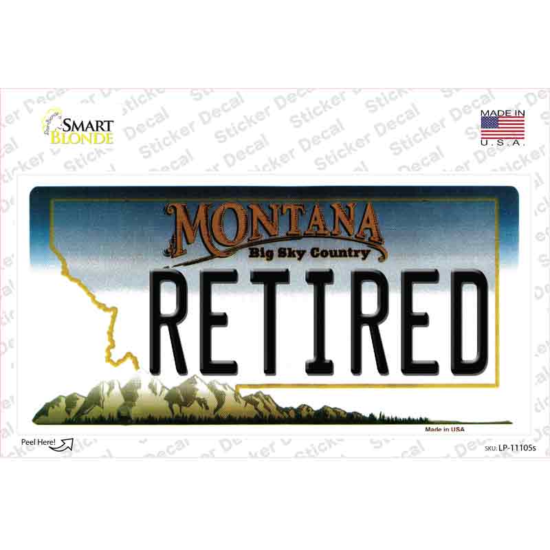 Retired Montana State Novelty Sticker Decal Small