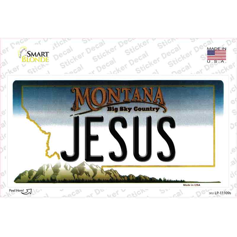 Jesus Montana State Novelty Sticker Decal Small