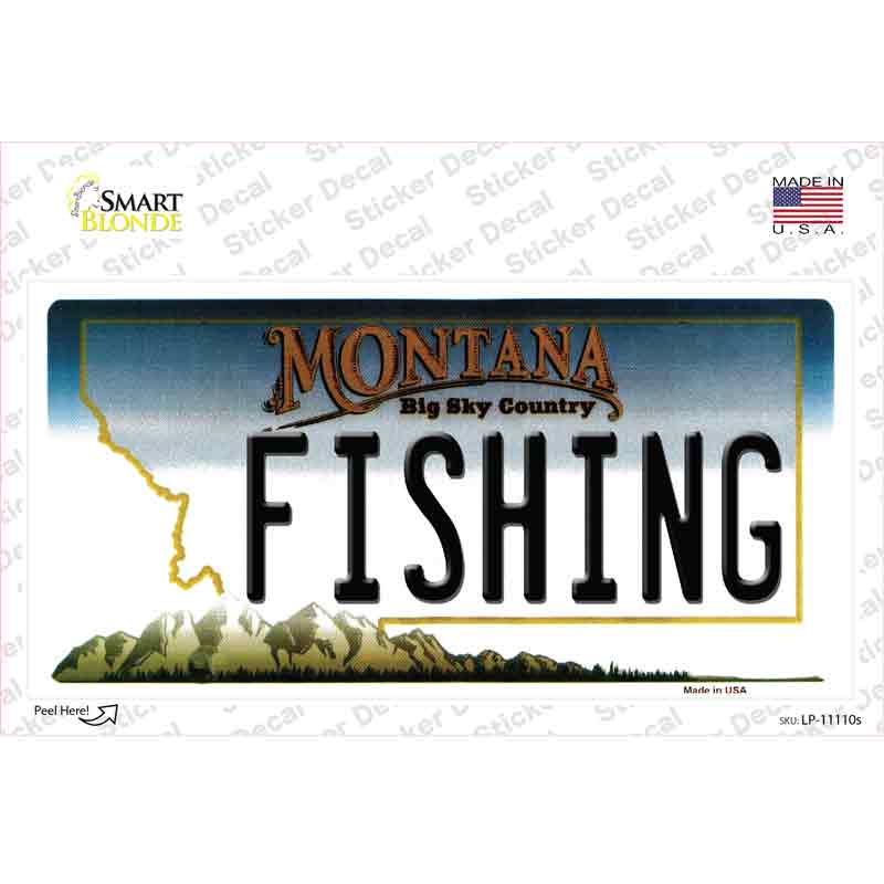 Fishing Montana State Novelty Sticker Decal Small