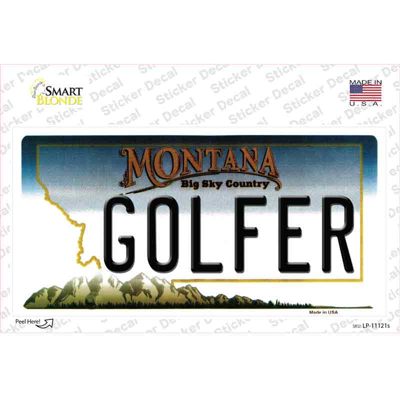 Golfer Montana State Novelty Sticker Decal Small